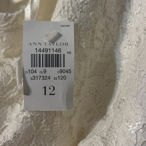 Ann Taylor: white lace dress with peplum waist. NWT - Picture 3 of 7